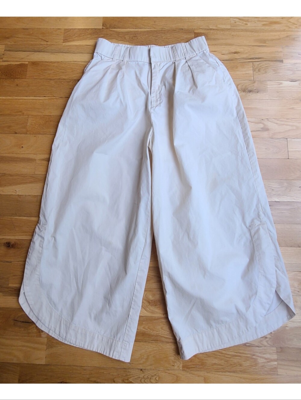 Anthropologie Mare Mare Curved Hem Wide Leg Chino Pants Small Coastal - Picture 6 of 15